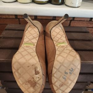 LAMB Tan peep toe heels